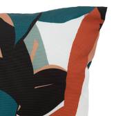 Almofada decorativa de interior e exterior DEYO motivo Folhas Azul-petróleo 40 x 40 cm - Poliéster Azul pato