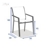 Cadeira de jardim empilhável ESSENTIA Antracite, Grafite / Acácia Alumínio tratado com epóxi, Acácia certificada FSC®, Texaline Antracite / Grafite / Acácia