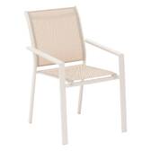 Poltrona de jardim empilhável ESSENTIA Linho / Argila Alumínio tratado com epóxi, Texaline Linho / Argila