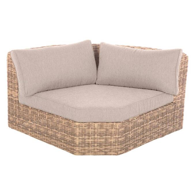 Conjunto de jardim com sofá de canto MOORÉA Savana 5 lugares - Alumínio tratado com epóxi, Resina trançada, Poliéster Savana