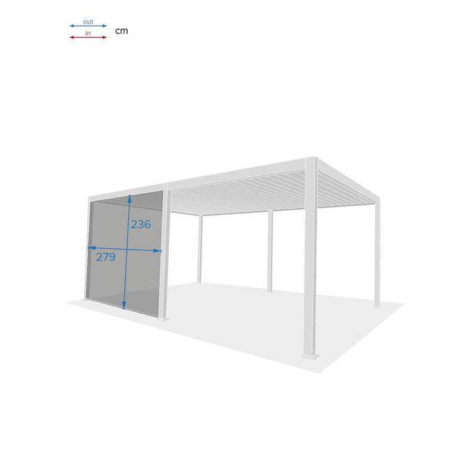 Toldo EVORA Cinza claro / Branco Para EVORA Lado 3 m - 2,7 m - Alumínio, Texaline3718