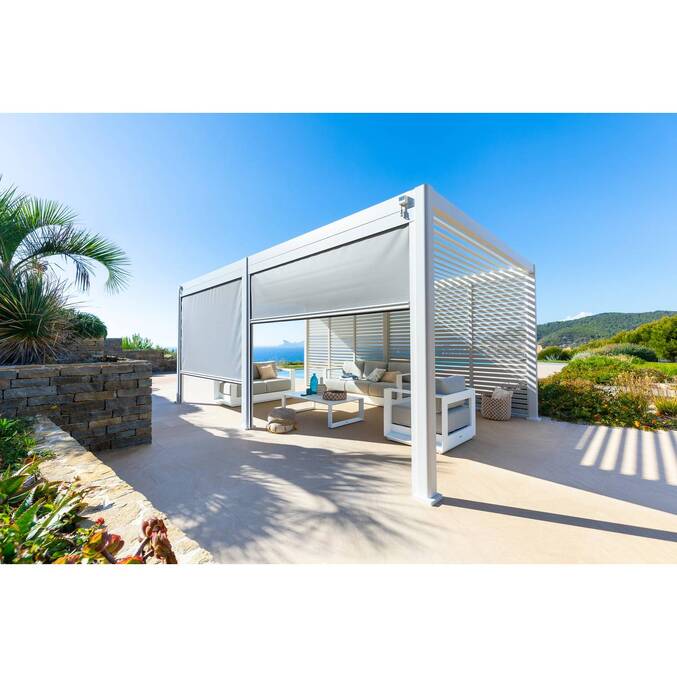 Toldo EVORA Cinza claro / Branco Para EVORA Lado 3 m - 2,7 m - Alumínio, Texaline3718