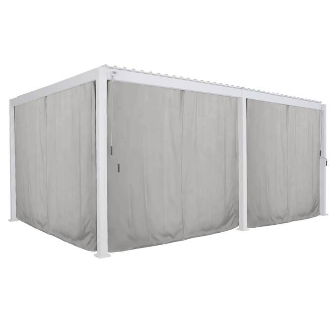 Kit de cortinas, mosquiteiros e trilhos para pérgola bioclimática EVORA Cinza claro Para EVORA 6 x 3,6 m - 8 trilhos, 6 cortinas e 6 mosquiteiros3718