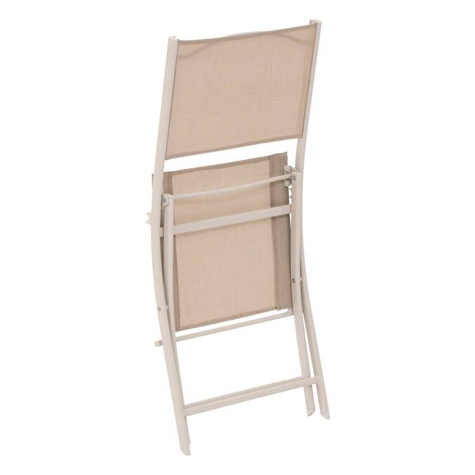 Conjunto de 4 cadeiras de jardim dobráveis MODULA Linho / Argila Aço tratado com epóxi, Texaline Linho / Argila