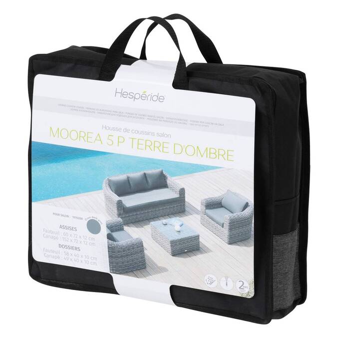 Capa de almofada para sofá MOORÉA 5 lugares Terra de sombra Para MOORÉA 5 lugares - Poliéster Terra de sombra