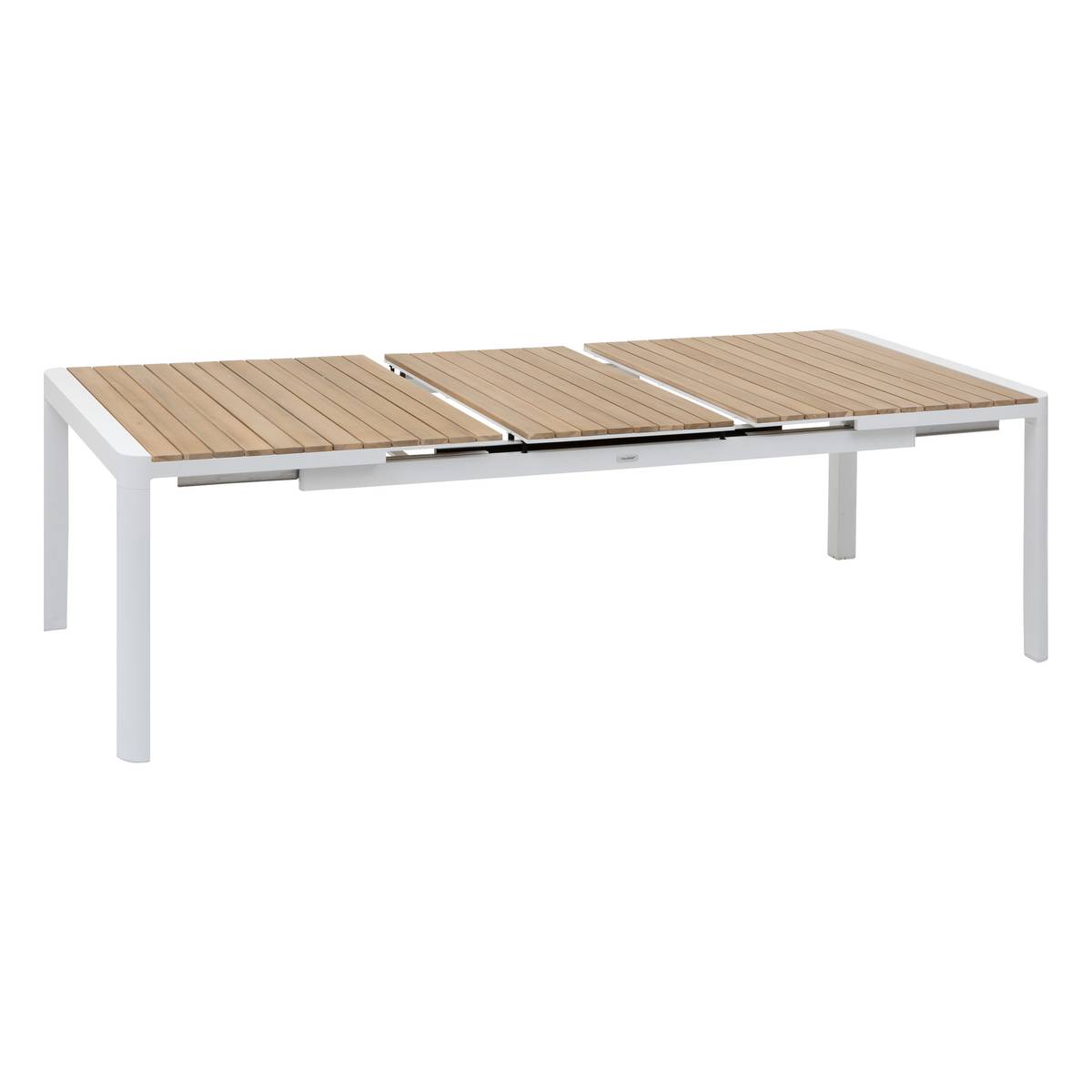 Mesa de jardim extensível PARADIZE Acácia / Branca 12 lugares - Alumínio com tratamento epóxi, Acácia certificada FSC® Acácia / Branca
