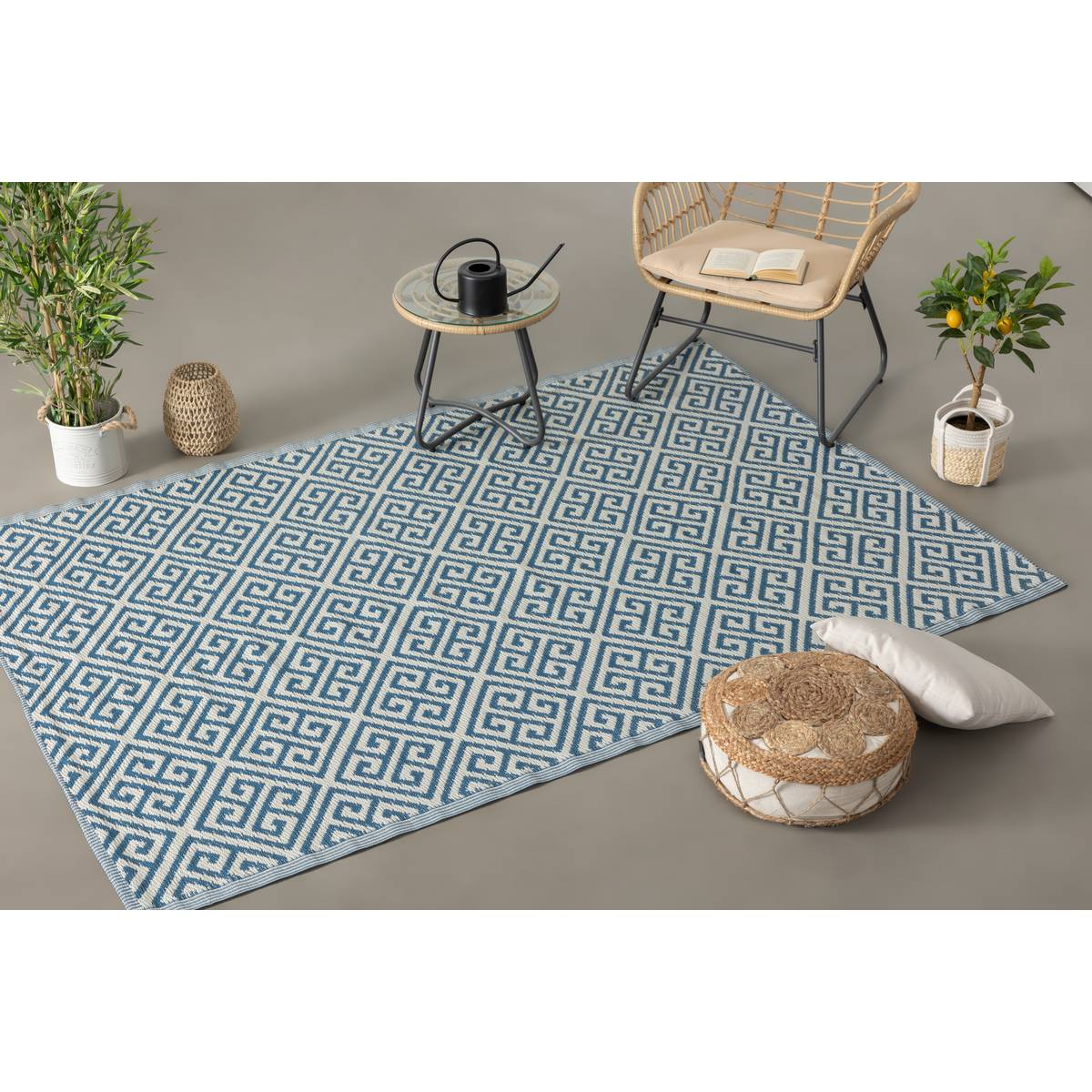 Tapete de exterior e interior STICA 230 x 160 cm - Polipropileno Azul