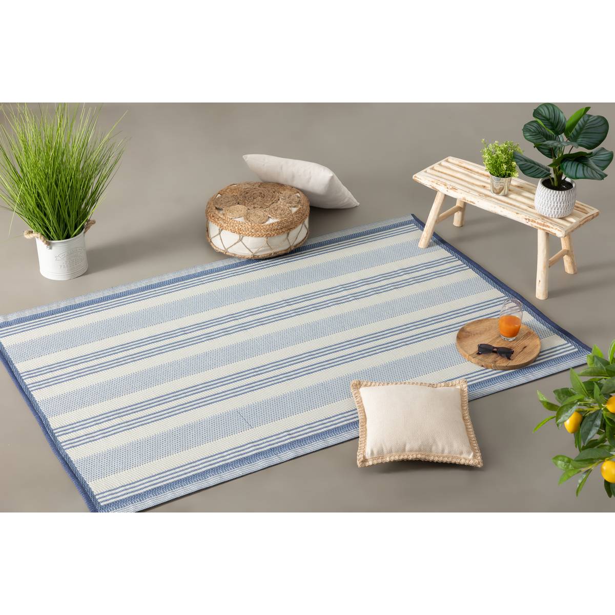 Tapete de exterior e interior STICA 180 x 120 cm - Polipropileno Azul