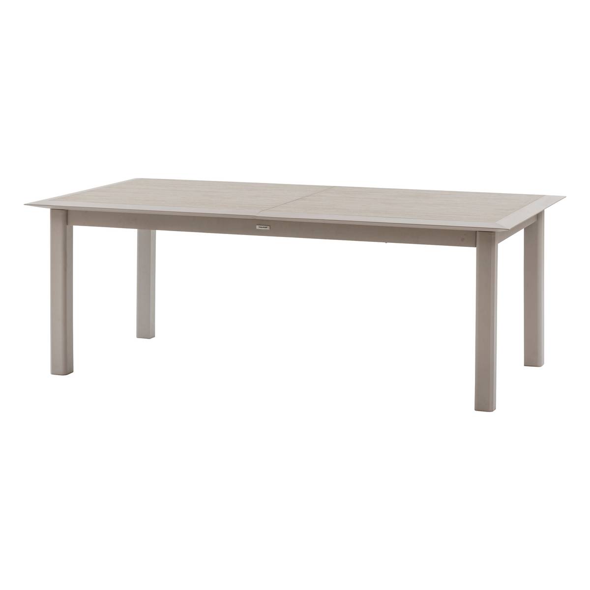 Mesa de jardim extensível ALLURE efeito madeira greige / aveia 12 lugares - Alumínio tratado com epóxi Efeito madeira cinza / Aveia