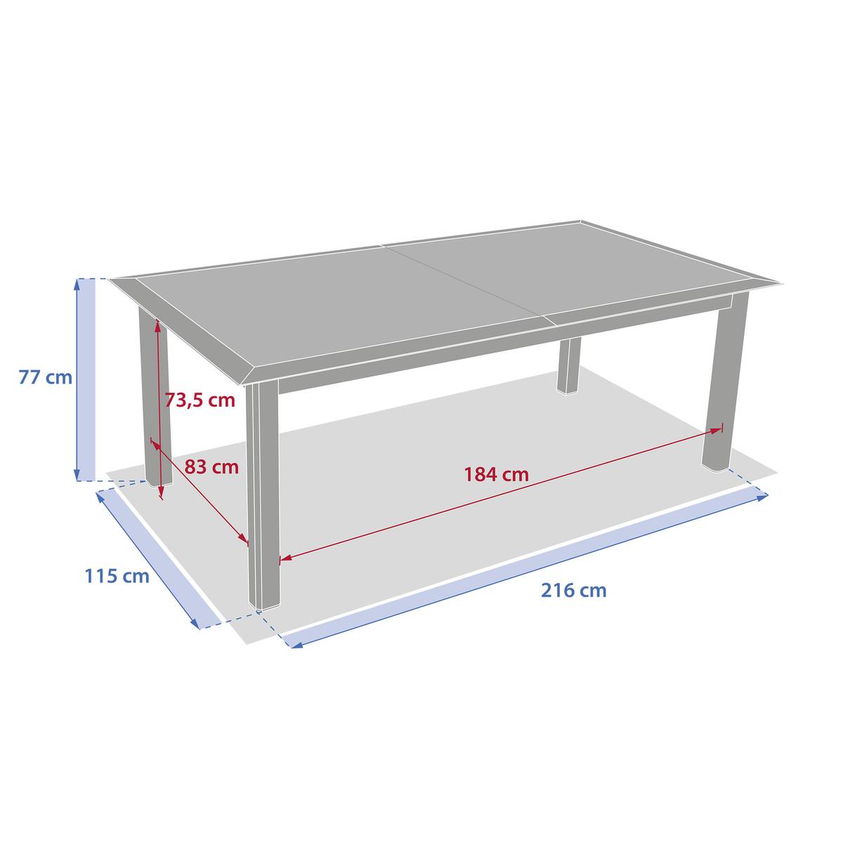 Mesa de jardim extensível ALLURE efeito madeira greige / aveia 12 lugares - Alumínio tratado com epóxi Efeito madeira cinza / Aveia