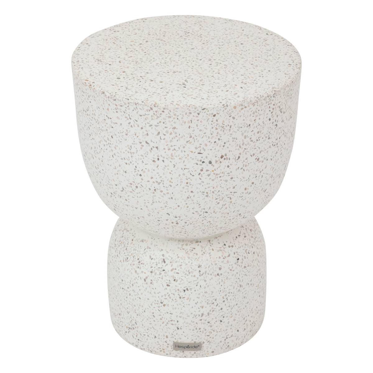 Mesa auxiliar de jardim redonda TIMANDRA Cinza 35 x 47 cm - Terrazzo Cinza