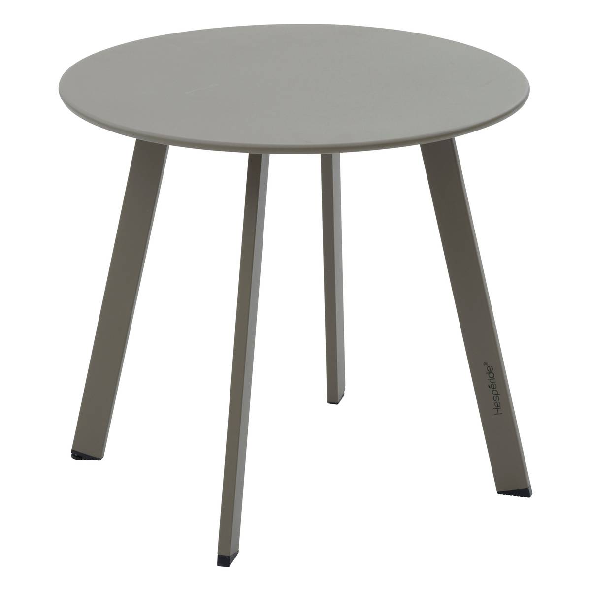 Mesa auxiliar de jardim redonda SAONA Café 50 x 45 cm - Aço com tratamento epóxi, Tratamento antiferrugem reforçado Café