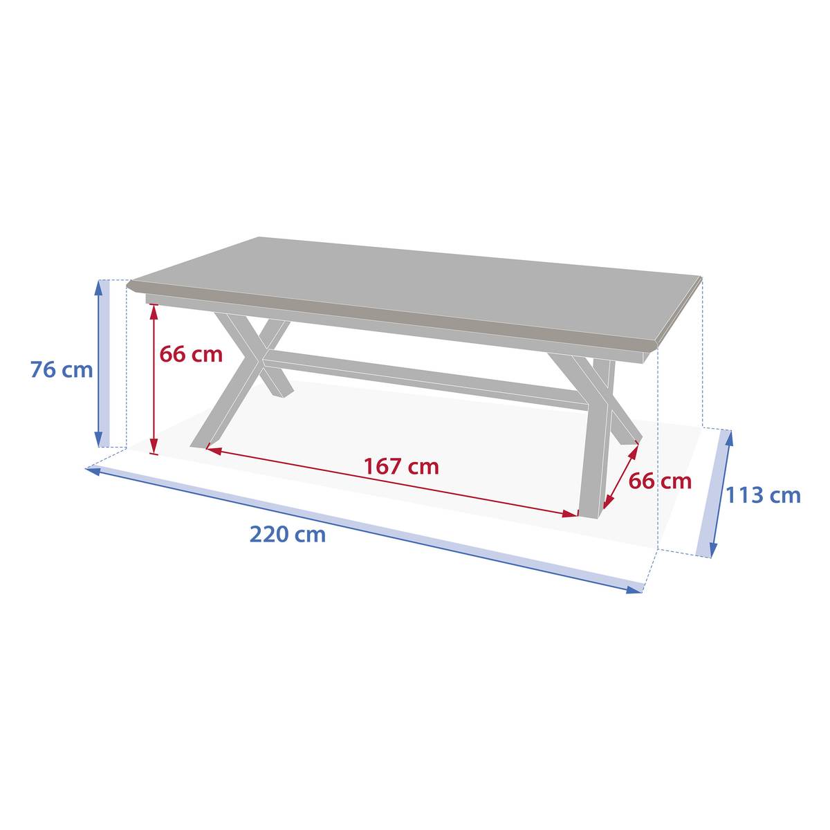 Mesa de jardim extensível AXIOME Linho / Argila 10 lugares - Alumínio tratado com epóxi Linho / Argila
