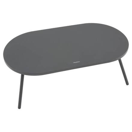 Conjunto de jardim PAOPAO Cinza / Grafite 4 lugares - Aço tratado com epóxi, Poliéster