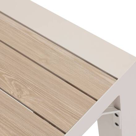 Mesa de jardim quadrada ÉVASION Linho / Argila 10 lugares - Alumínio tratado com epóxi, Ripas de alumínio efeito madeira