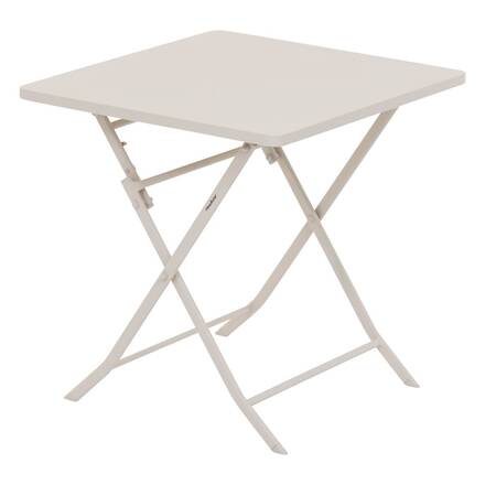 Mesa de jardim quadrada dobrável GREENSBORO Argila 2 lugares - Aço tratado com epóxi, Tratamento anticorrosão reforçado