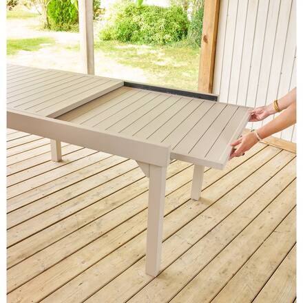 Mesa de jardim extensível PIAZZA Argila 10 lugares - Alumínio tratado com epóxi