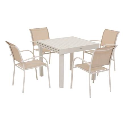 Mesa de jardim extensível PIAZZA Argila 8 lugares - Alumínio tratado com epóxi