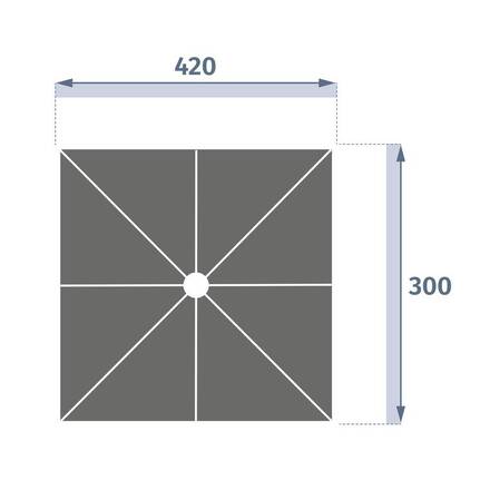 Tela de guarda-sol TIKEO Platine Para TIKEO 4,2 x 3 m - Poliéster