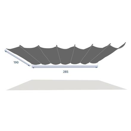 Tela de pérgola ENOLIE Ardósia Para ENOLIE 4 x 3,5 m - C. 285 x A. 13 cm - Poliéster
