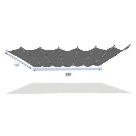 Tela de pérgola ENOLIE Ardósia Para ENOLIE 4 x 3,5 m - C. 285 x A. 13 cm - Poliéster