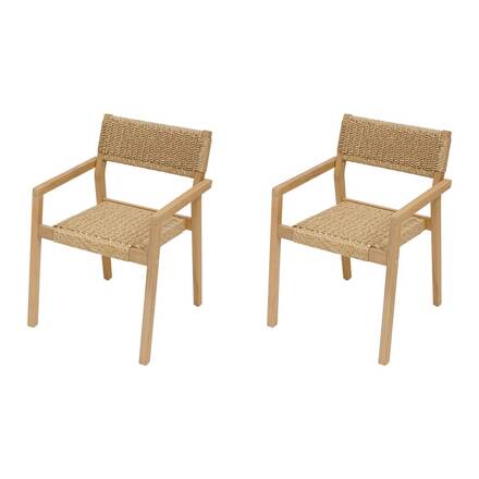 Conjunto de 2 poltronas TEMEIRA Acácia Acácia certificada FSC®, Resina trançada sintética sintética