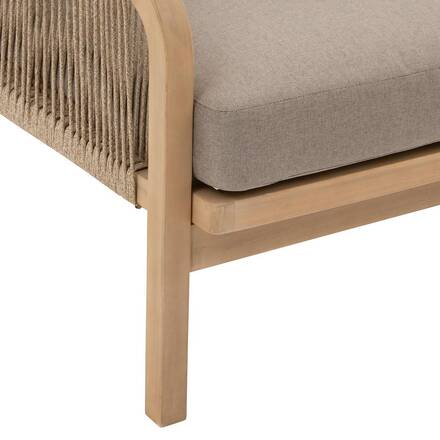 Conjunto de jardim PAPOUASIE Acácia 5 lugares - Acácia certificada FSC®, Poliéster