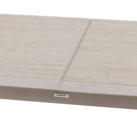 Mesa de jardim extensível ALLURE efeito madeira greige / aveia 12 lugares - Alumínio tratado com epóxi