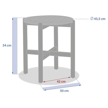 Mesa auxiliar de jardim redonda DEONA em acácia 50 x 54 cm - Acácia certificada FSC®