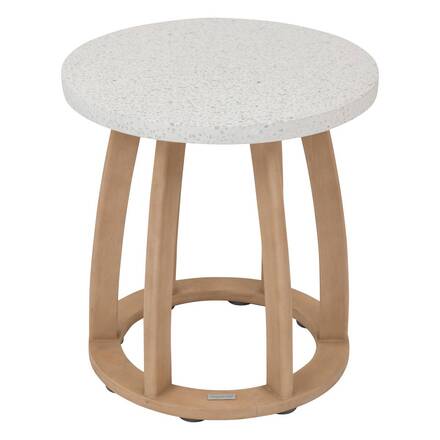 Mesa auxiliar de jardim redonda LEMINDO em eucalipto 50 x 53 cm - Eucalipto certificado FSC®