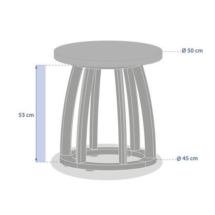 Mesa auxiliar de jardim redonda LEMINDO em eucalipto 50 x 53 cm - Eucalipto certificado FSC®