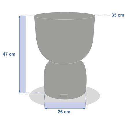 Mesa auxiliar de jardim redonda TIMANDRA Cinza 35 x 47 cm - Terrazzo