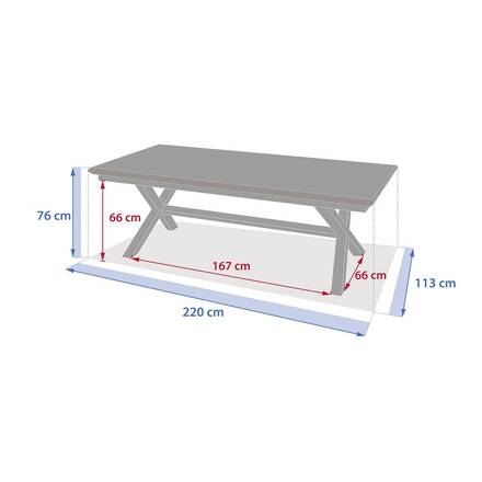 Mesa de jardim extensível AXIOME Grafite / Honey 10 lugares - Alumínio tratado com epóxi