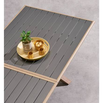 Mesa de jardim extensível AXIOME Grafite / Honey 12 lugares - Alumínio tratado com epóxi