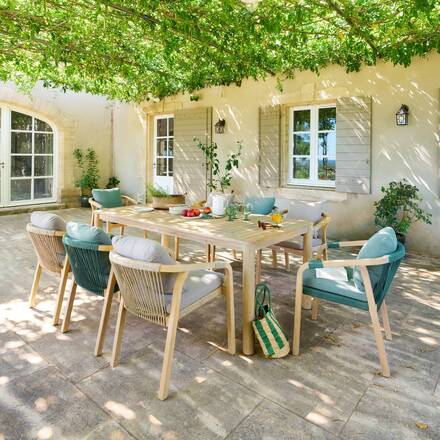 Mesa de jardim DEONA em acácia 8 lugares - Acácia certificada FSC®