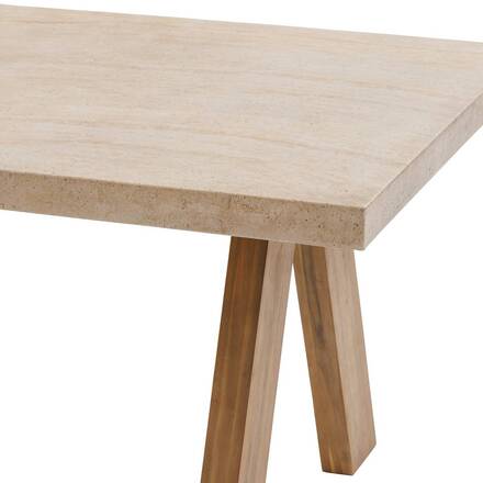 Mesa de jardim retangular VENIZIA Efeito travertino / Acácia 8 lugares - Acácia certificada FSC®