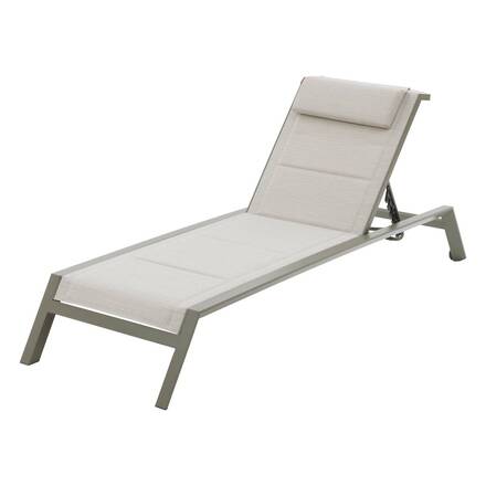 Espreguiçadeira ALLURE Verde / Verde louro 2 rodas - Alumínio tratado com epóxi, Texaline acolchoada