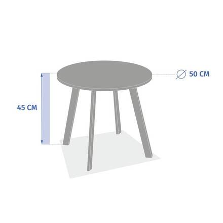 Mesa auxiliar de jardim redonda SAONA Café 50 x 45 cm - Aço com tratamento epóxi, Tratamento antiferrugem reforçado