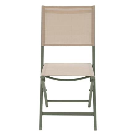 Conjunto de 4 cadeiras de jardim dobráveis ESSENTIA Linho / Verde louro Alumínio tratado com epóxi, Texaline