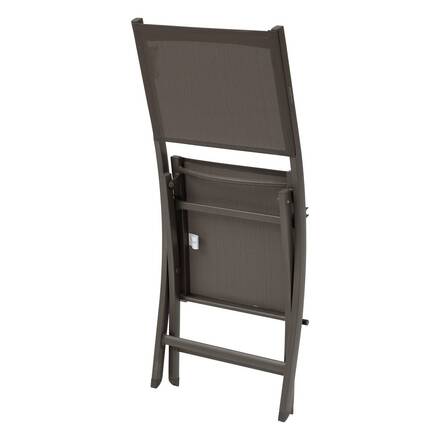 Conjunto de 4 cadeiras de jardim dobráveis ESSENTIA Wengé / Praliné Alumínio tratado com epóxi, Texaline