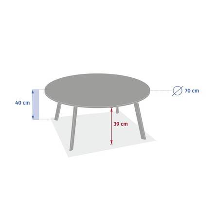 Mesa auxiliar de jardim redonda SAONA Verde louro 70 x 40 cm - Aço tratado com epóxi, Tratamento antiferrugem reforçado