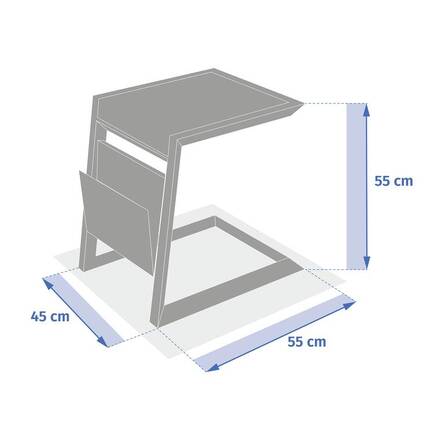 Mesa auxiliar de jardim quadrada ALLURE Verde louro 55 x 45 x 55 cm - Alumínio tratado com epóxi
