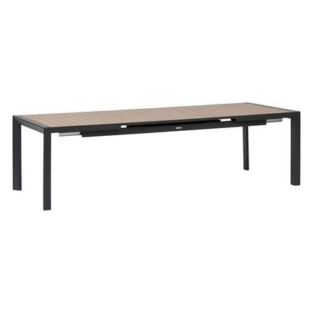 Mesa de jardim ÉVASION Efeito madeira Mel / Grafite 10 lugares - Alumínio tratado com epóxi