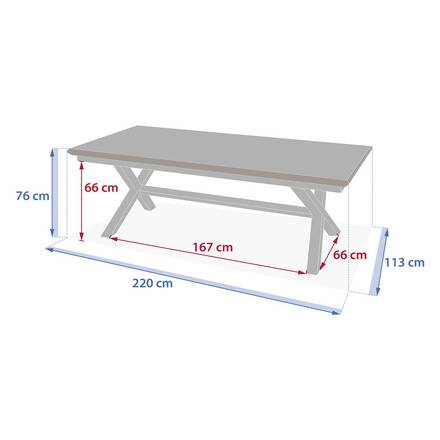 Mesa de jardim extensível AXIOME Linho / Argila 10 lugares - Alumínio tratado com epóxi