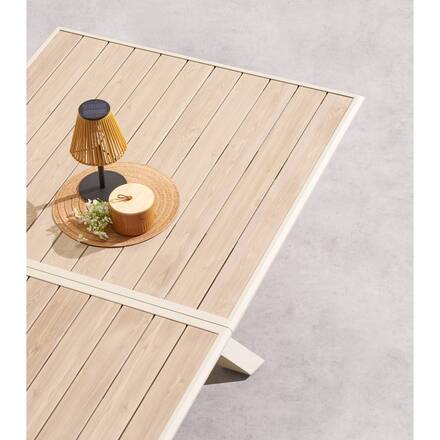 Mesa de jardim extensível AXIOME Linho / Argila 10 lugares - Alumínio tratado com epóxi