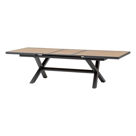 Mesa de jardim extensível AXIOME efeito madeira Nogueira / Grafite 10 lugares - Alumínio tratado com epóxi