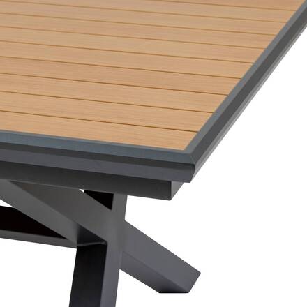 Mesa de jardim extensível AXIOME efeito madeira Nogueira / Grafite 10 lugares - Alumínio tratado com epóxi