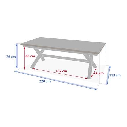 Mesa de jardim extensível AXIOME efeito madeira Nogueira / Grafite 10 lugares - Alumínio tratado com epóxi