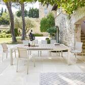 Mesa de jardim ÉVASION Linho / Argila 10 lugares - Alumínio tratado com epóxi Linho / Argila