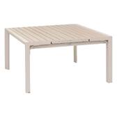 Mesa de jardim quadrada ÉVASION Linho / Argila 10 lugares - Alumínio tratado com epóxi, Ripas de alumínio efeito madeira Linho / Argila